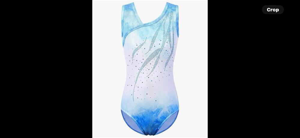 DAXIANG Leotard for Girls Gymnastics Dance Wear Shiny Blue Sz 16A